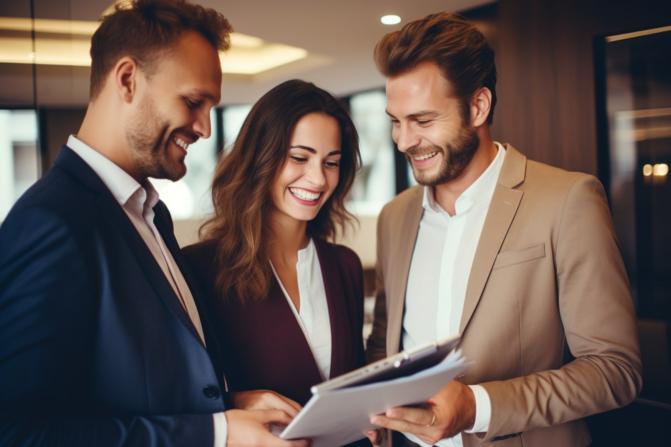couple contacting real estate agent